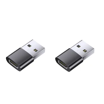 2-Pack Type C na USB adapter (Minimalistički dizajn) Crna