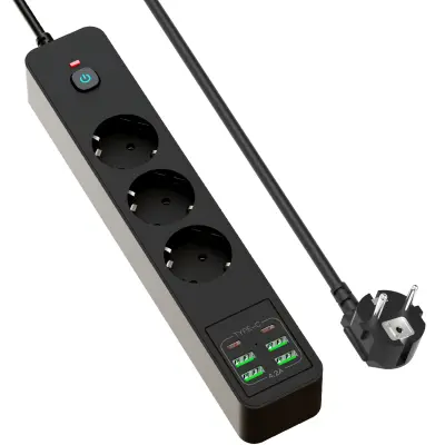 BKL-03 EU razdjelnik napajanja sa 6 USB priključaka Crna