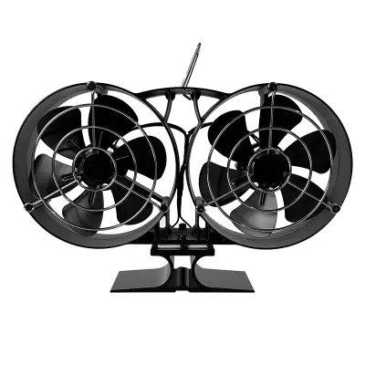 Ventilator za peć na toplinu za kamin - Učinkovita raspodjela topline Crna