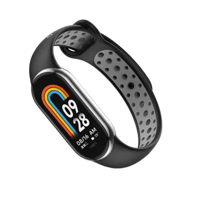 Prozračni TPU zamjenski remen za Xiaomi Band 8/9 Crno-siva