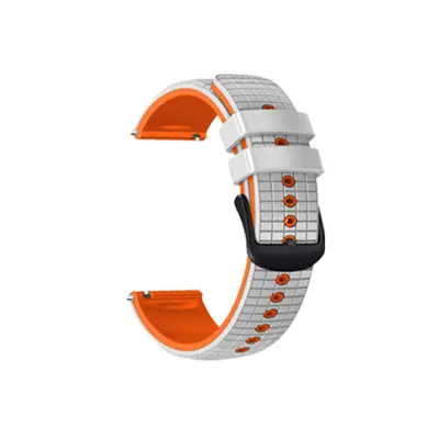Silikonski remen za sat za SAMSUNG Galaxy Watch 3 i Garmin Forerunner 255 Bijela+Narančasta