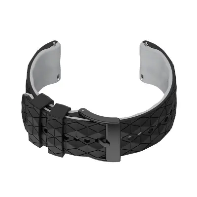 Silikonski remen za sat za Suunto 9 i 7 Crna+Siva