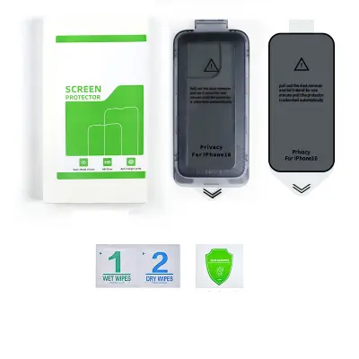 Zaštitnik zaslona za privatnost s kompletom za instalaciju za iPhone Crna