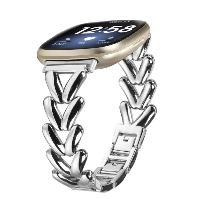Narukvica od nehrđajućeg čelika za Fitbit Versa 4 Srebrna