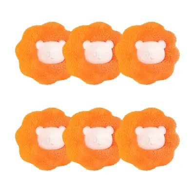 Adsorption Hair Removal Ball for Washing Machine 6 Pack Narančasta