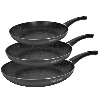 Set od 3 tave 20 / 24 / 28 cm s mramornim premazom i Soft-grip ručkom