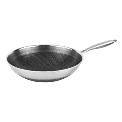 Premium inox wok tava s neprijanjajućom unutrašnjosti u obliku saća 32cm