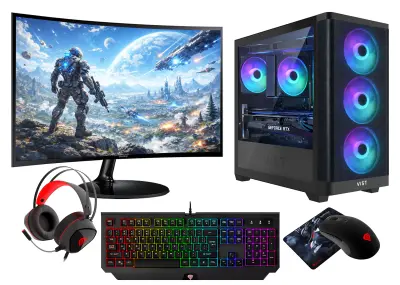 VIST Athena PC Gaming Ryzen 7 5700X RAM 32GB RTX 5060 SSD 1TB M.2 27" W11