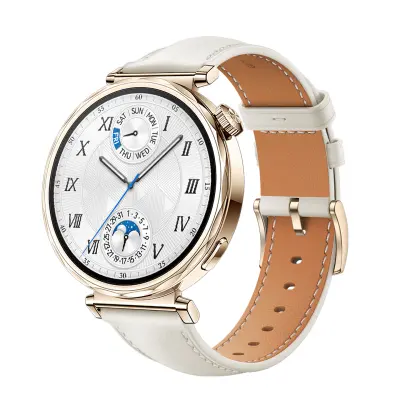 Remen od prave kože za Huawei Watch GT5 - 18MM Bijela + Zlatna