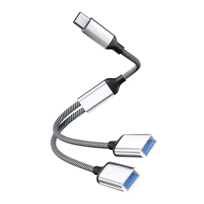 Adapter Type-C na dvostruki USB 2.0 Srebrna
