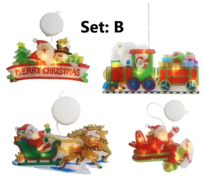 Viseće božićno svjetlo za prozor (4 komada) | MERRYLIGHTS B