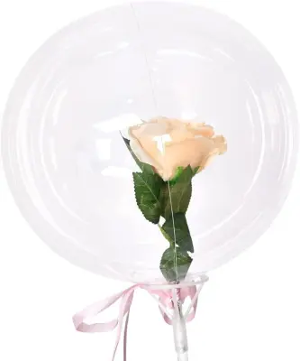 LED balon s ružom, romantični valentinovski poklon, svjetleći dekor za djevojku | LOVEBALLOON