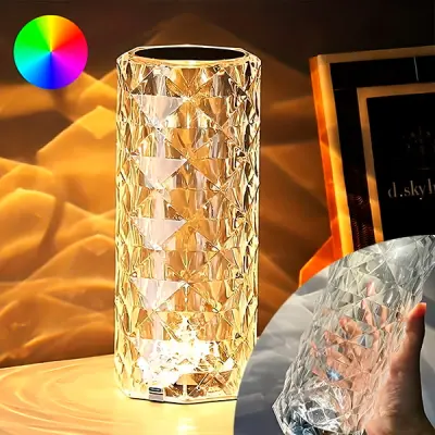 Kristalna LED stolna lampa, s akrilnim uzorkom, USB punjiva, dekorativna svjetiljka, promjena boja | MOODLIGHT