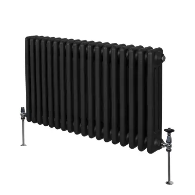 Tradicionalni radijator s 3 stupca - 600 x 832 mm - crni