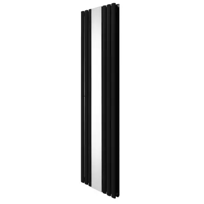 Ovalni radijator s ogledalom - 1800 mm x 500 mm - crni