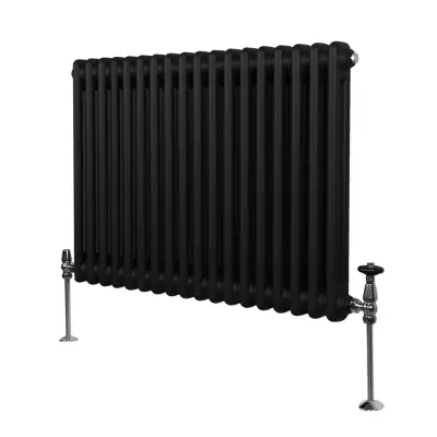 Tradicionalni radijator s 2 stupa - 600 x 832 mm - crni