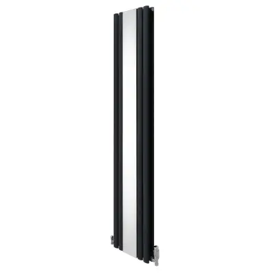 Radijator s ovalnim ogledalom i ventilima - 1800 mm x 380 mm - antracit siva