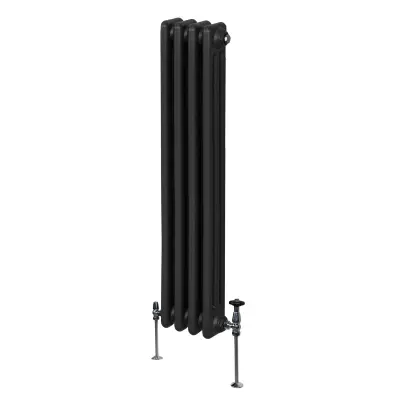 Tradicionalni radijator s 3 stupca - 1500 x 202 mm - crni