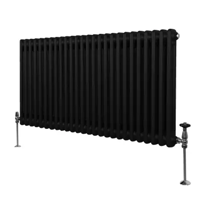 Tradicionalni radijator s 2 stupa - 600 x 1192 mm - crni