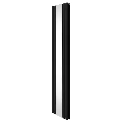 Ovalni radijator s ogledalom - 1800 mm x 380 mm - crni