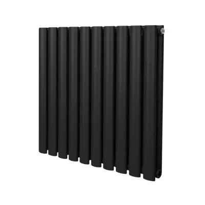 Ovalni stupni radijator – 600 mm x 600 mm – crni