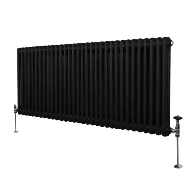 Tradicionalni radijator s 2 stupa - 600 x 1462 mm - crni