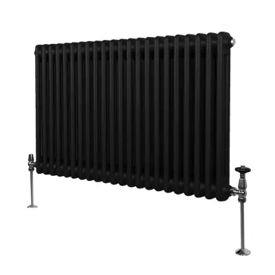Tradicionalni radijator s dva stupca - 600 x 1012 mm - crni