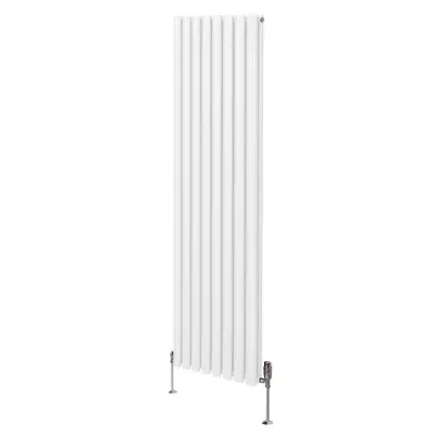 Ovalni radijator i ventili - 1800 mm x 480 mm - bijeli