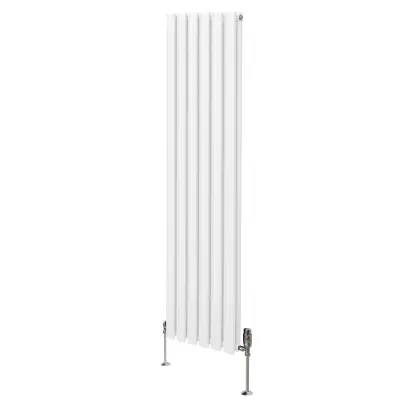 Ovalni radijator i ventili - 1600 mm x 360 mm - bijeli