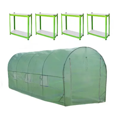 Polytunel 25 mm 6 m x 3 m s regalima