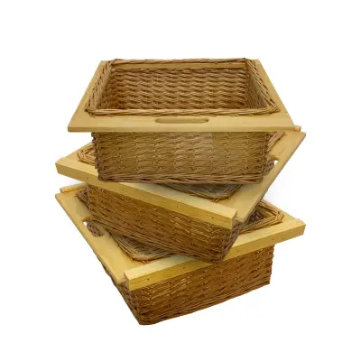 3 x izvlačne pletene kuhinjske košare 600 mm