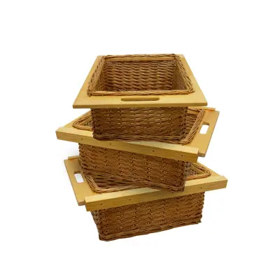3 x izvlačne pletene kuhinjske košare 500 mm