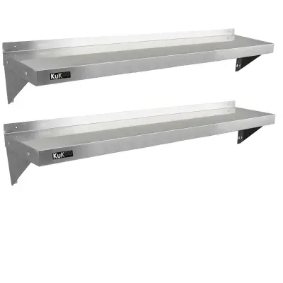2 x KuKoo police od nehrđajućeg čelika 1500 mm x 300 mm