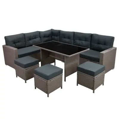 Kutna sofa od ratana - siva