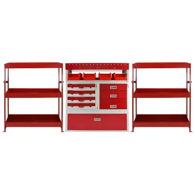 Paket metalnih polica za kombi Monster Racking Flame