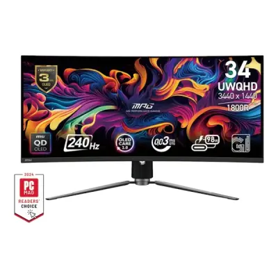 Monitor 34" MSI 341CQPX QD-OLED, UWQHD, OLED, 240Hz