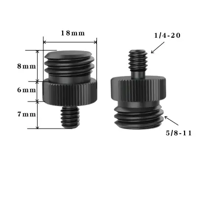 Set adaptera za stativ od 5 komada: adapter navoja 1/4-20 inča do 5/8-11 inča Crna