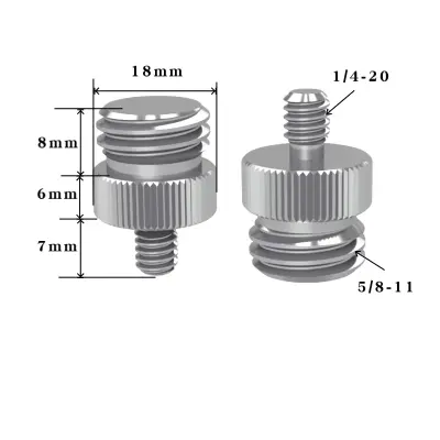 Set adaptera za stativ od 5 komada: adapter navoja 1/4-20 inča do 5/8-11 inča Srebrna