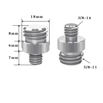Set adaptera za stativ od 5 komada: adapter navoja 1/4-20 inča do 5/8-11 inča Srebrna