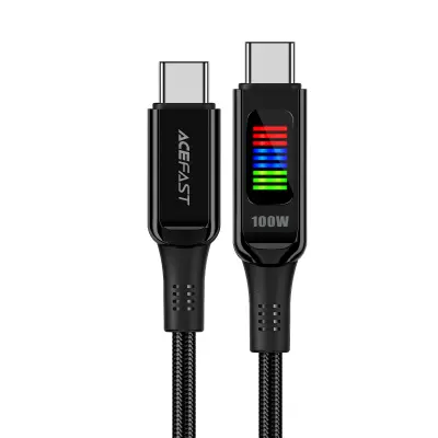 Kabel Acefast USB-C na USB-C cink crni