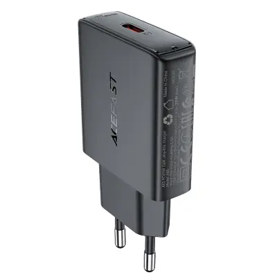 Punjač Acefast GaN USB-C ultra thin PD20W crni