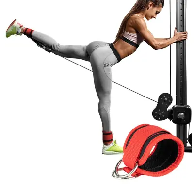 Remen za gležanj s dvostrukim D-prstenom za kabelske strojeve Crvena