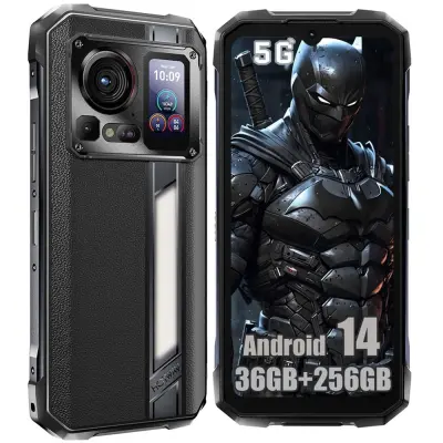 HOTWAV Hyper 7 Pro 5G 36/256GB, crni pametni robusni telefon Android 14, 10800mAh 200MP+24MP noćni vid, 120Hz