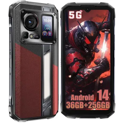 HOTWAV Hyper 7 Pro 5G 36/256GB, crveni pametni robusni telefon Android 14, 10800mAh 200MP+24MP noćni vid, 120Hz