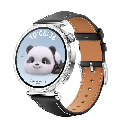 Remen od prave kože za Huawei Watch GT5 - 18MM Crna + Srebrna