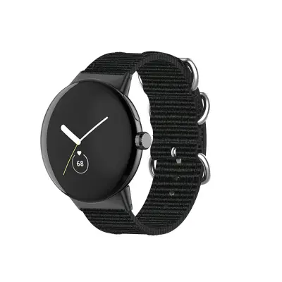 Google Pixel Watch 2 & 3 Najlonska Platnena Narukvica Crna
