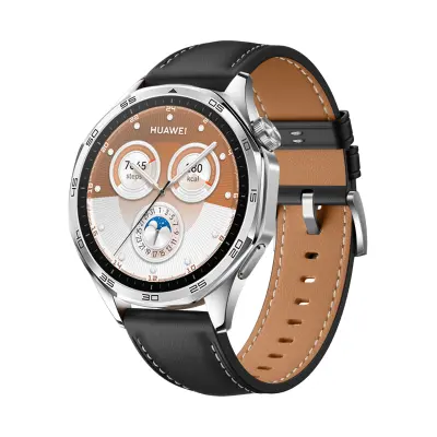 Remen za sat od prave kože za Huawei GT5 22 mm Crna