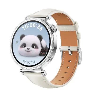 Remen od prave kože za Huawei Watch GT5 - 18MM Bijela + Srebrna