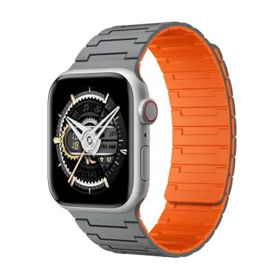 Magnetna loop narukvica za Apple Watch (42/44/45/49 mm) - EU patent Sivo-narančasta