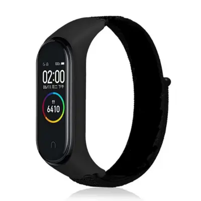 Najlonska narukvica za sat za Xiaomi Mi Band 3/4/5/6/7 Crna